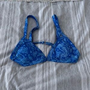 Blue Pattern Bikini Top